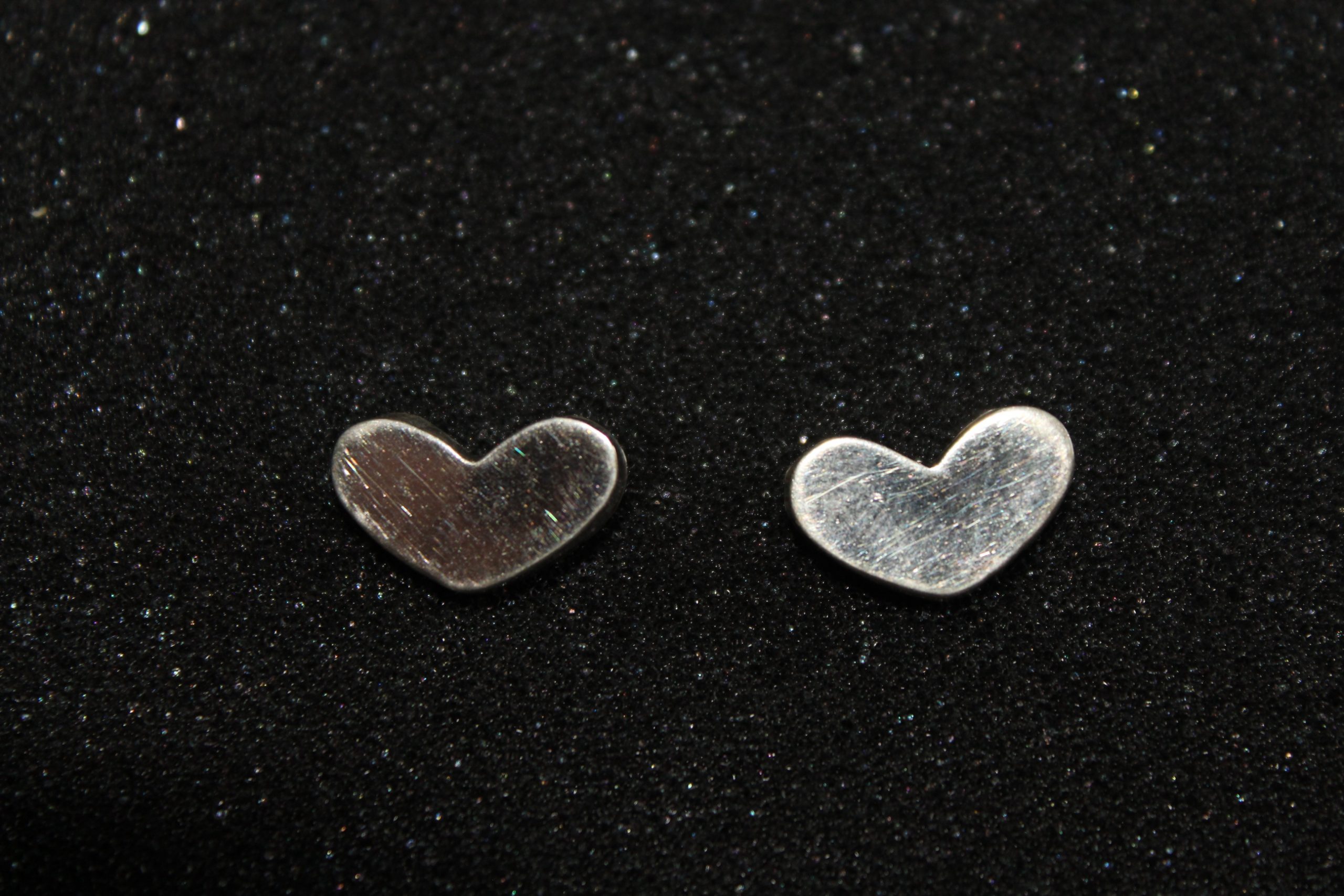 Silver Heart Shaped Earrings