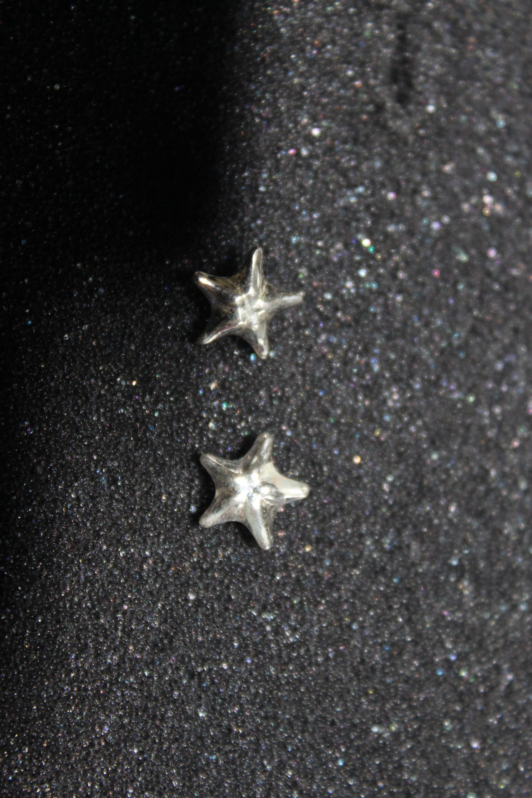 Silver Star Shaped Earrings