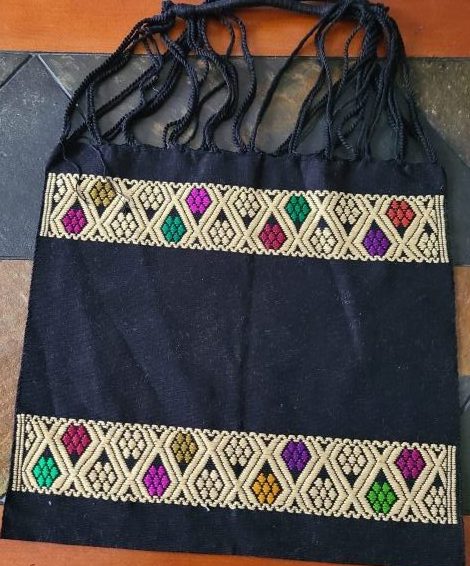 Black Embroidered Tote bag 