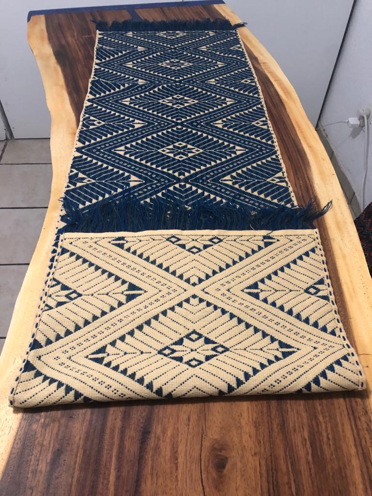 Blue and gray Table Runner