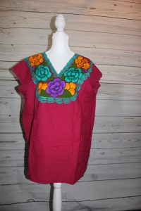 red embroider shirt