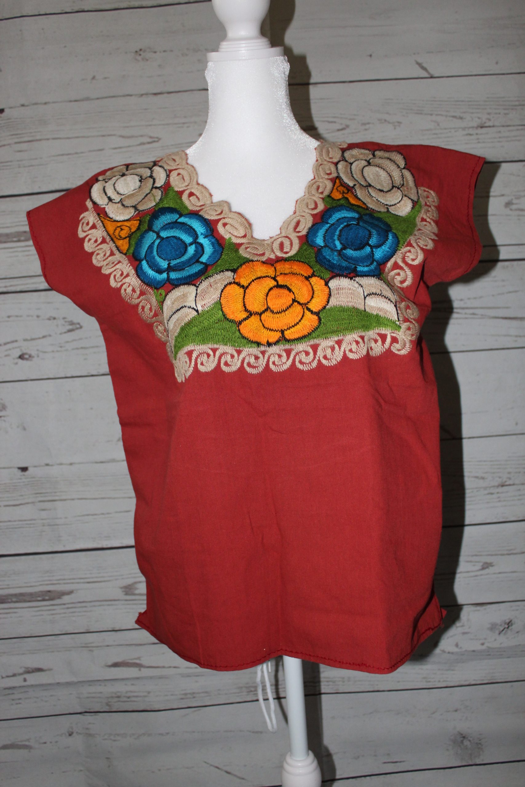Terracotta ( x-small) embordered blouse